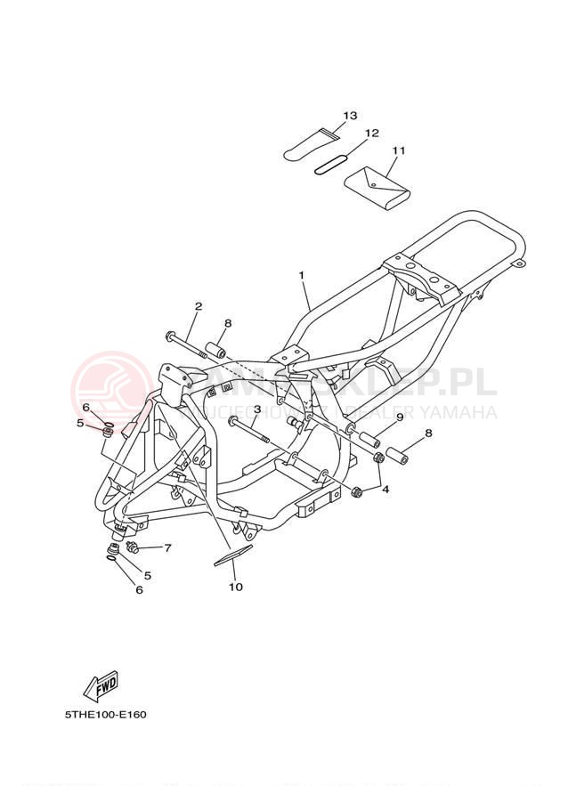 Schemat "rama" do Yamaha RAPTOR 80 YFM80RV