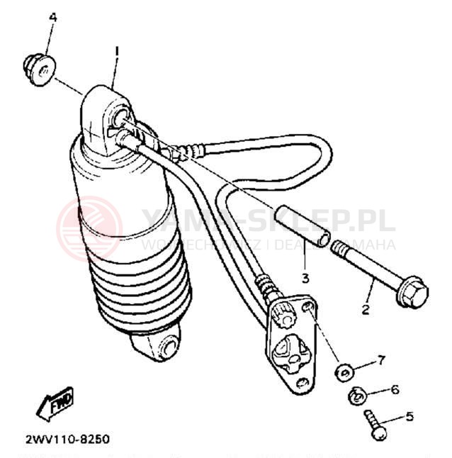 Schemat "zawieszenie tył" do Yamaha XVZ13U/XVZ13UC