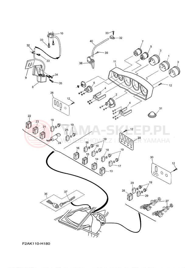 Schemat "układ elektryczny" do Yamaha 232 LIMITED SXT1100HLH