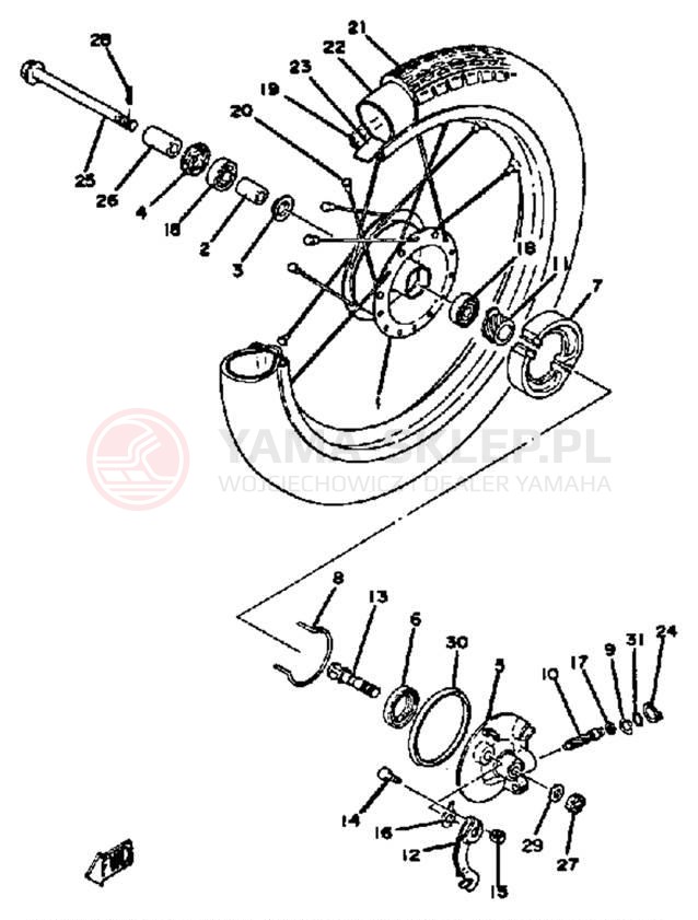 Schemat "Koło przód" do Yamaha YAMAHOPPER QT50L