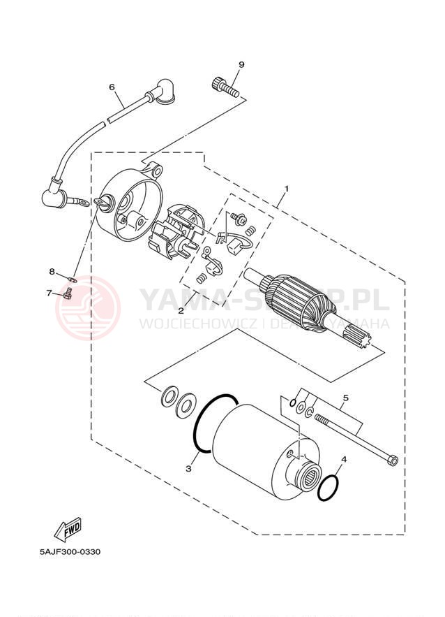 Schemat "rozrusznik" do Yamaha VIRAGO 250 XV250T/XV250TC