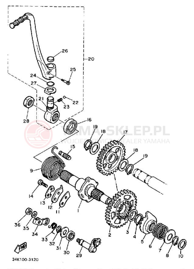 Schemat "rozrusznik" do Yamaha TT600K