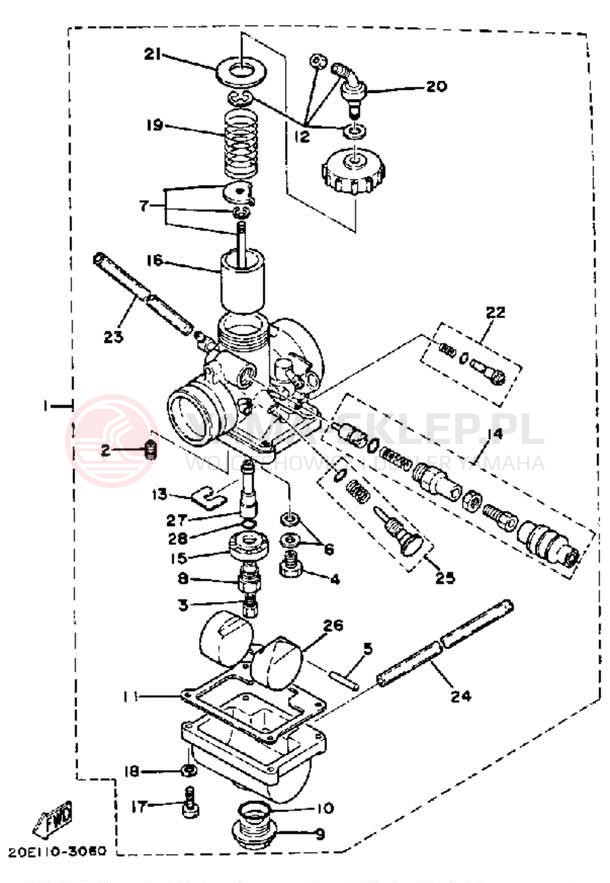 Schemat "Gaźnik" do Yamaha YT175K