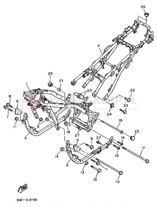 Schemat "rama" do Yamaha FJ1200WC/FJ1200W