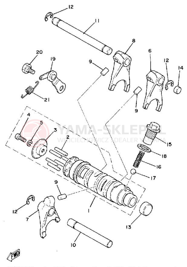 Schemat "Wodziki, automat" do Yamaha TZ125G