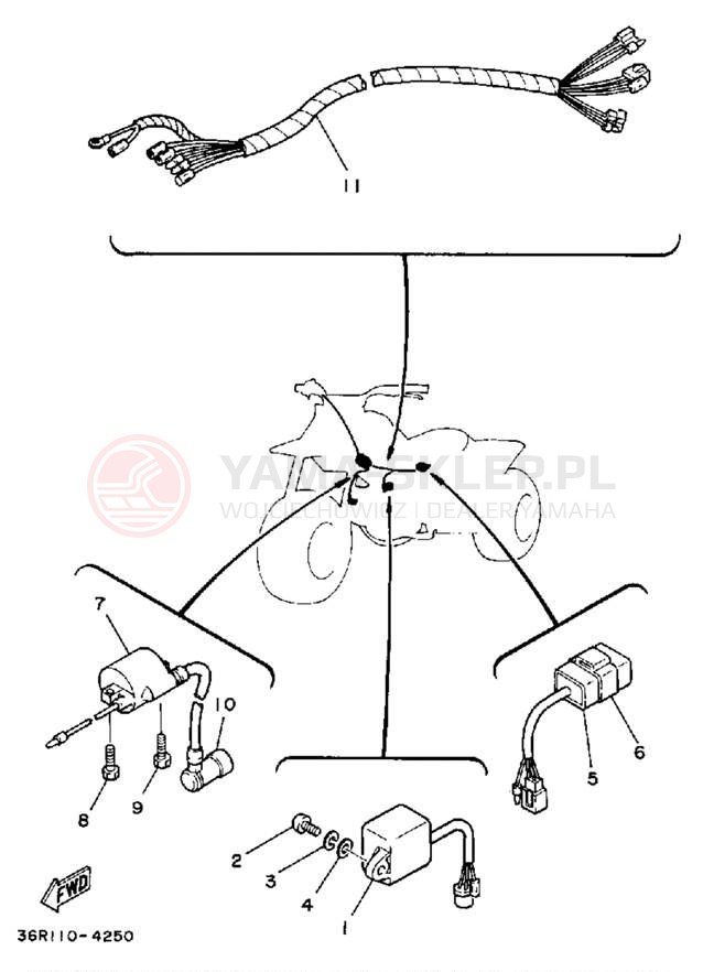 Schemat "układ elektryczny" do Yamaha YT60L