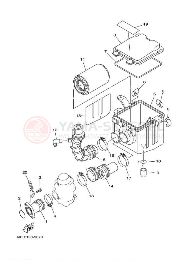 Schemat "Wtrysk paliwa" do Yamaha BEAR TRACKER YFM250XR