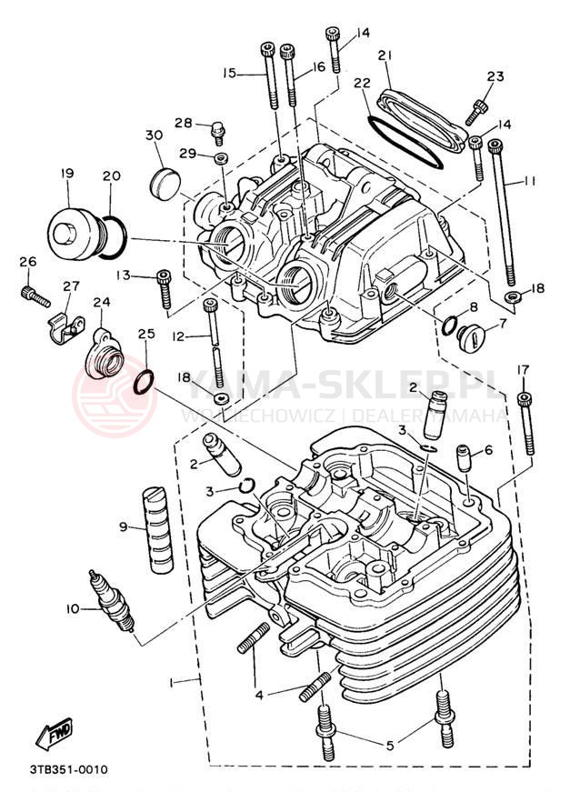Schemat "głowica" do Yamaha XT600EEC/XT600EE