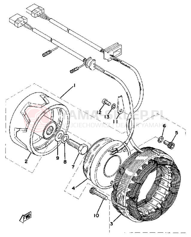Schemat "Układ zapłonowy" do Yamaha XS500D