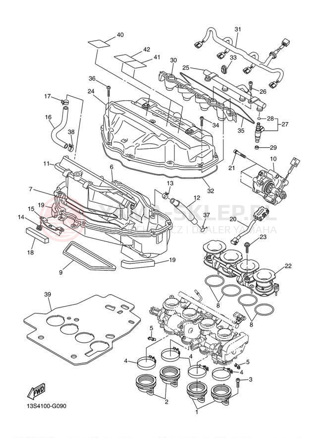 Schemat "Wtrysk paliwa" do Yamaha YZFR6 YZFR6YCO/YZFR6YO