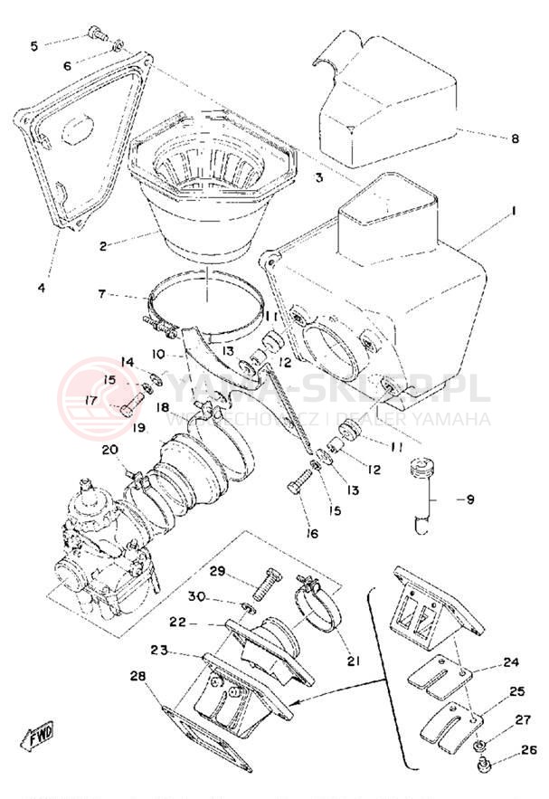Schemat "Wtrysk paliwa" do Yamaha MX125C