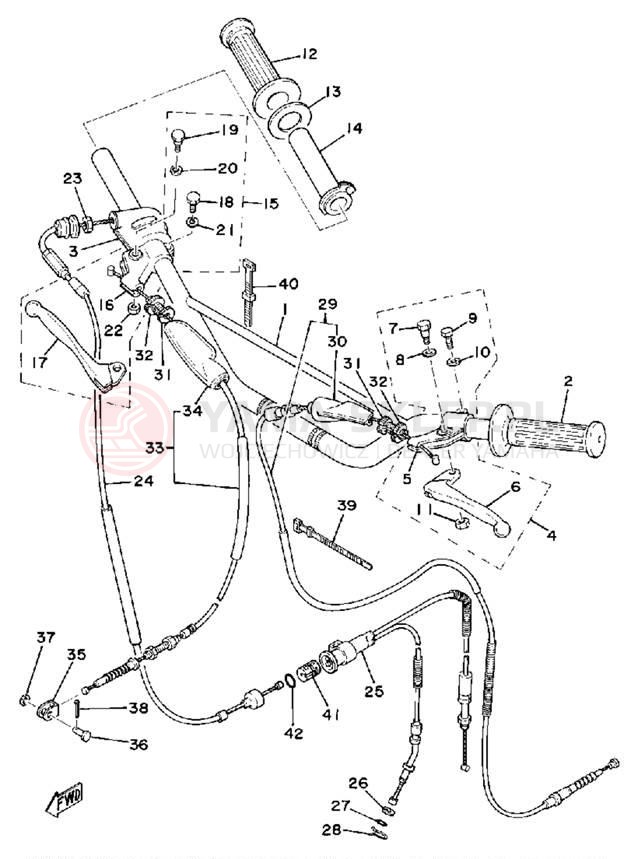 Schemat "Kierownica i osprzęt" do Yamaha MX175F