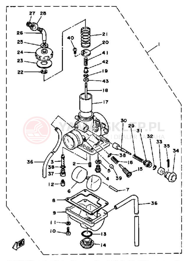 Schemat "Gaźnik" do Yamaha DT100K