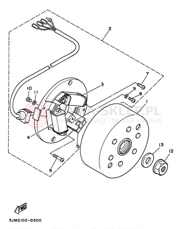 Schemat "prądnica" do Yamaha BLASTER YFS200K