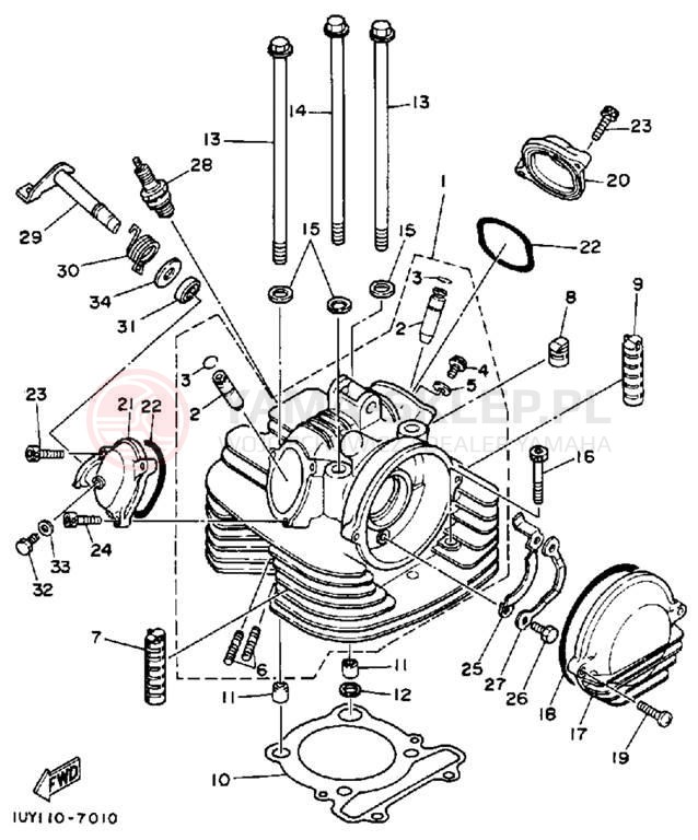 Schemat "głowica" do Yamaha MOTO-4 YFM350ERT