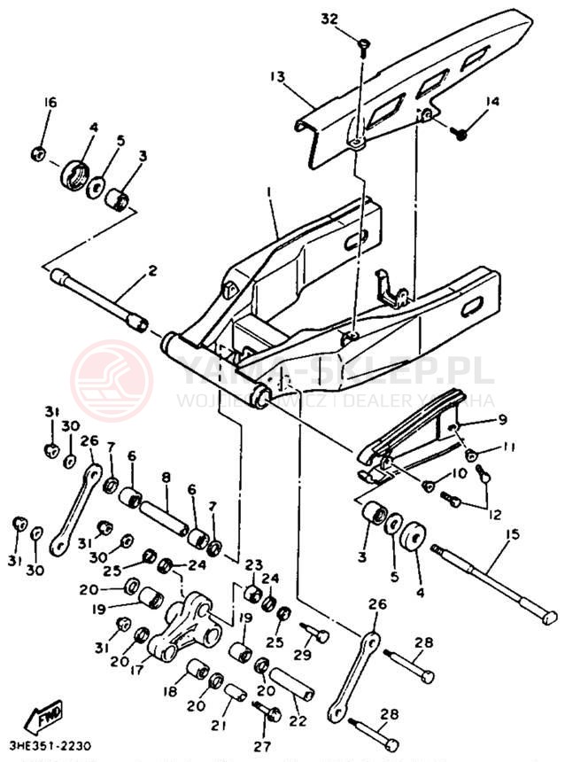 Schemat "wahacz" do Yamaha FZR600RDC