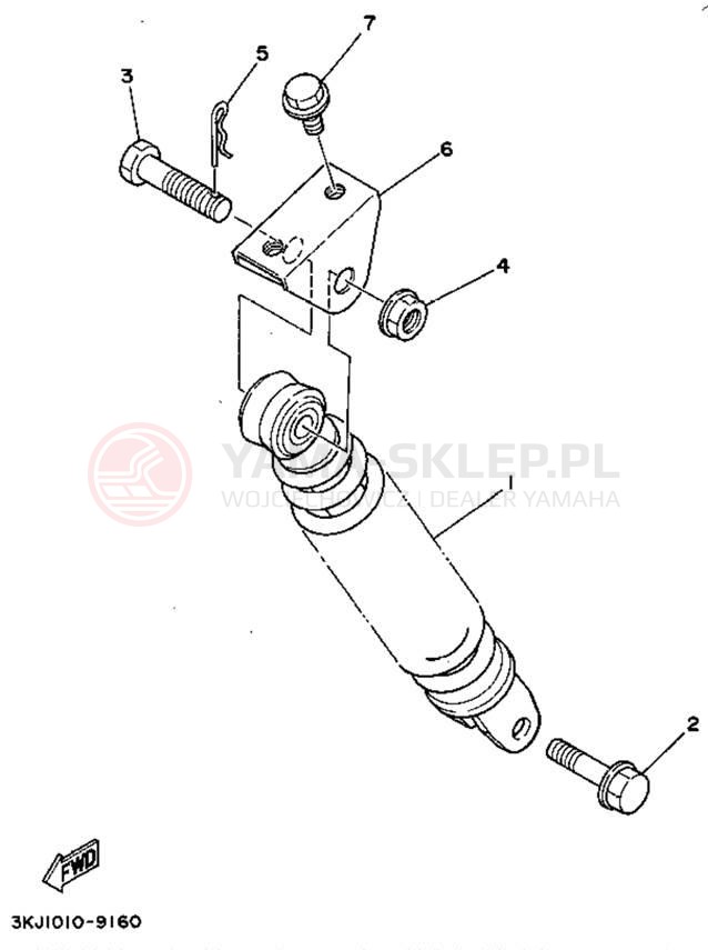 Schemat "zawieszenie tył" do Yamaha JOG CY50F