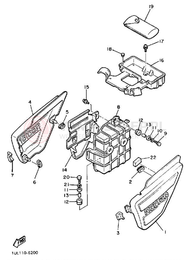 Schemat "Pokrywa boczna" do Yamaha RADIAN YX600TC/YX600T
