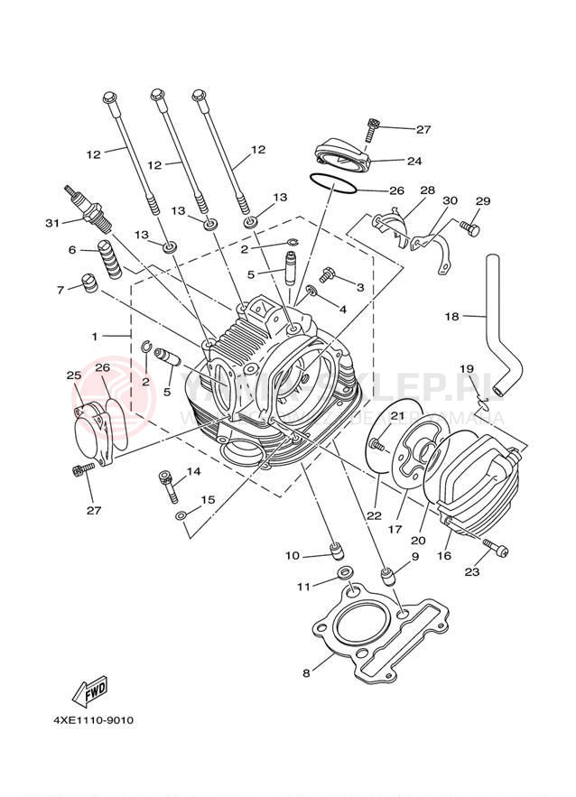 Schemat "głowica" do Yamaha BEAR TRACKER YFM250XR