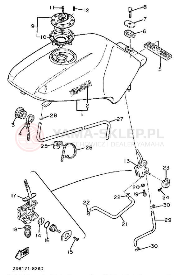 Schemat "zbiornik paliwa" do Yamaha FZ600UC/FZ600U