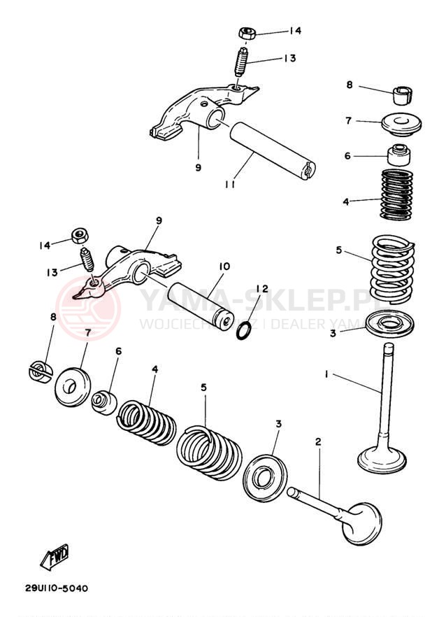 Schemat "zawory" do Yamaha TIMBERWOLF 2WD YFB250UJ