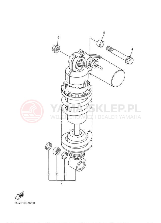 Schemat "zawieszenie tył" do Yamaha YZFR6 YZFR6P/YZFR6PC