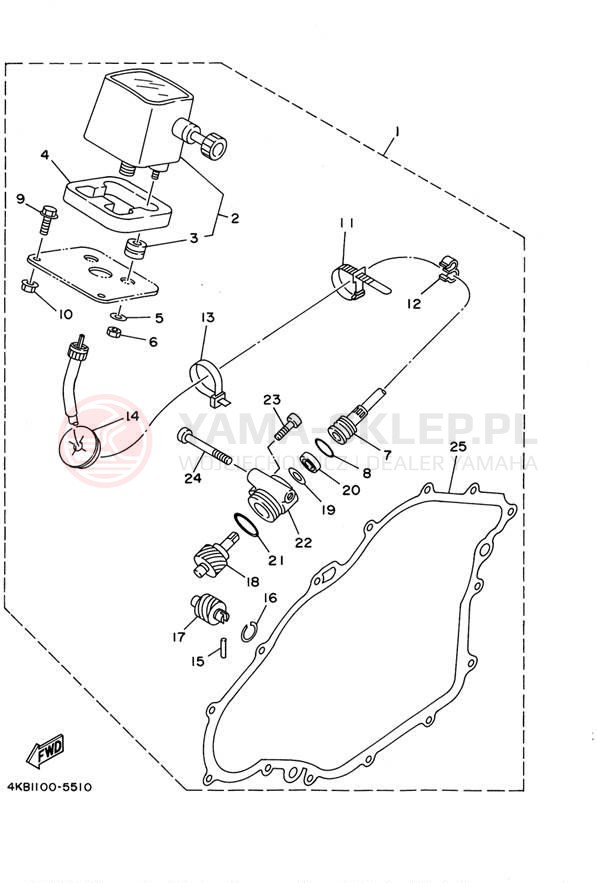 Schemat "licznik" do Yamaha WOLVERINE YFM350FXP