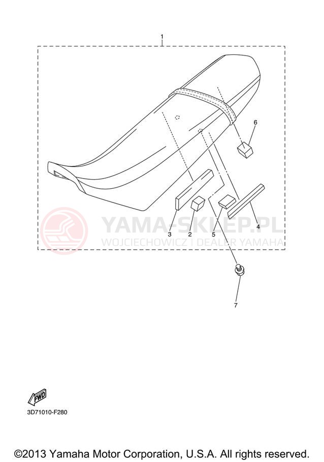 Schemat "siedzenie" do Yamaha WR250R WR25RXCL/WR25RXL