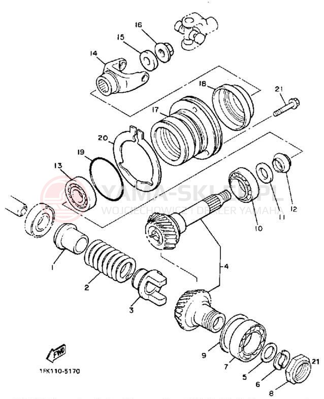 Schemat "Przeniesienie napędu" do Yamaha V-MAX 1200 VMX12SC/VMX12S