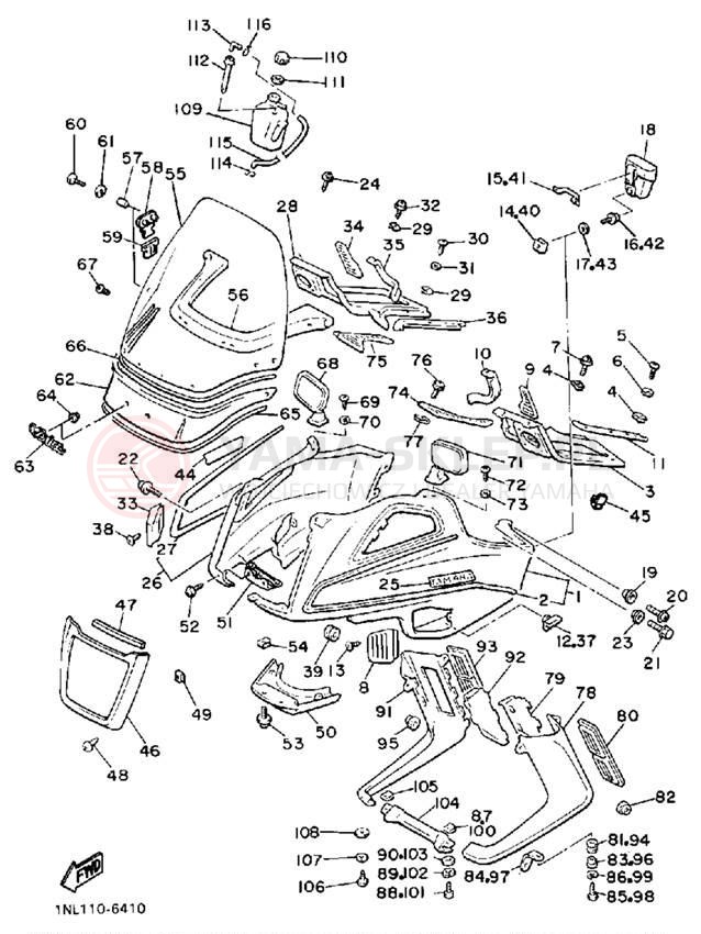 Schemat "Owiewki" do Yamaha XVZ13DT/XVZ13DTC