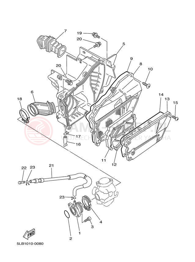 Schemat "Wtrysk paliwa" do Yamaha TW200 TW200T1C/TW200T1