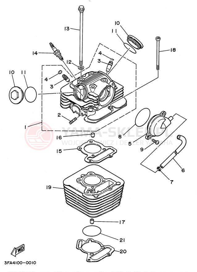 Schemat "cylinder" do Yamaha BREEZE YFA1H
