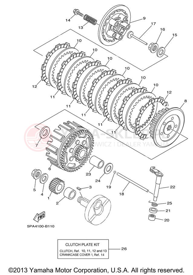 Schemat "sprzęgło" do Yamaha YZ85 YZ85V