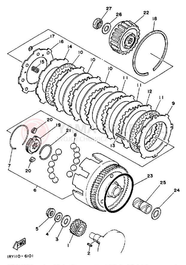 Schemat "sprzęgło" do Yamaha BIG WHEEL BW80T