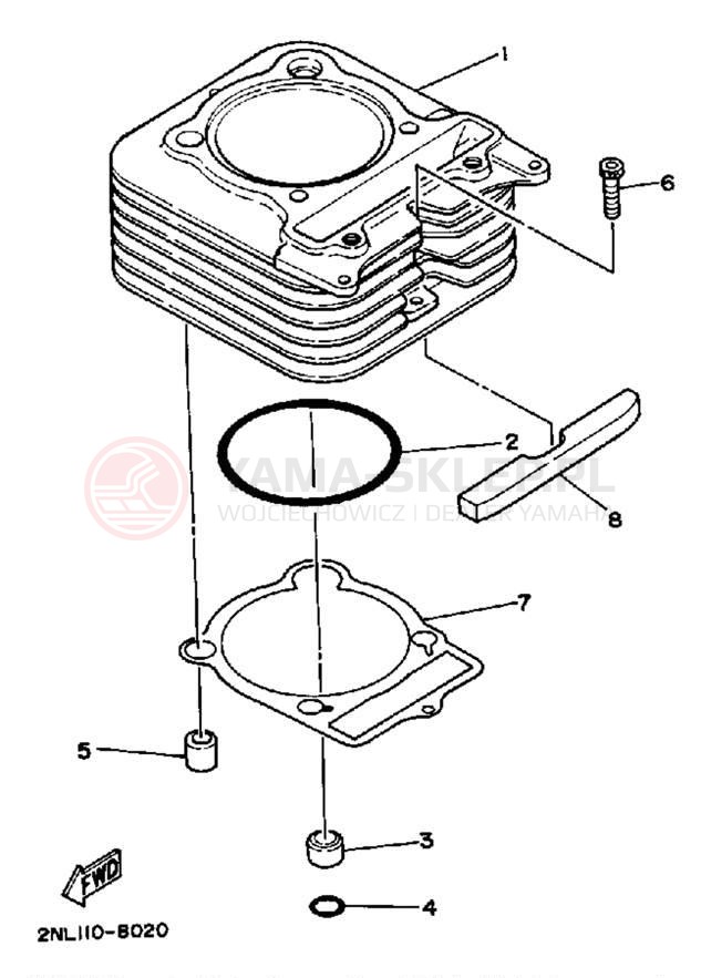 Schemat "cylinder" do Yamaha TERRA PRO YFP350U