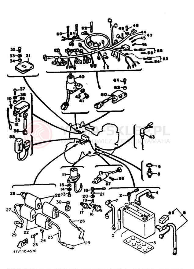 Schemat "układ elektryczny" do Yamaha XVZ12DN