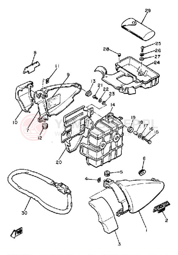 Schemat "Tylny błotnik" do Yamaha XJ550K