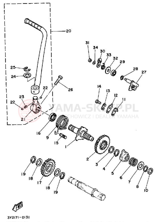 Schemat "kopniak" do Yamaha XT250K/XT250KC