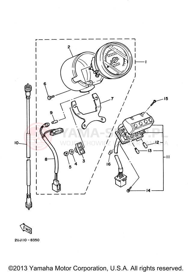 Schemat "licznik" do Yamaha V STAR 250 XV250XR/XV250XCR