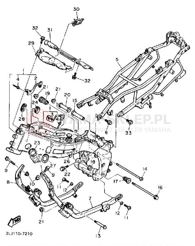 Schemat "rama" do Yamaha FZR1000TC/FZR1000T