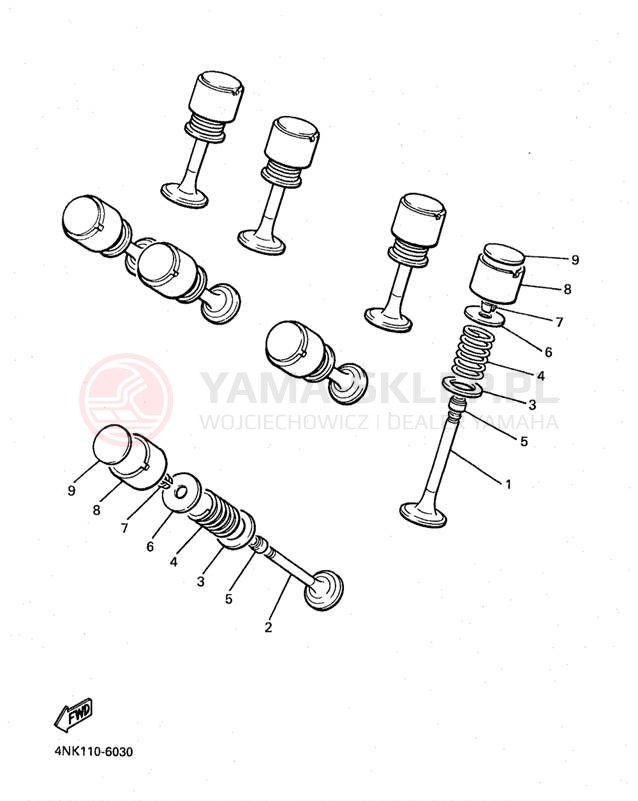 Schemat "zawory" do Yamaha XVZ13AKC/XVZ13AK