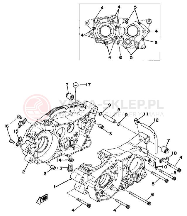 Schemat "Obudowa silnika" do Yamaha IT400C