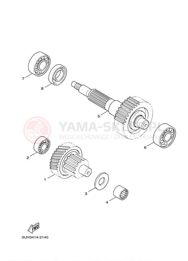 Schemat "Skrzynia biegów " do Yamaha VINO 125 YJ125W