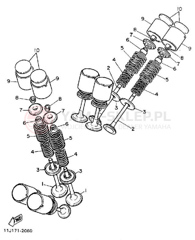 Schemat "zawory" do Yamaha XZ550RJ
