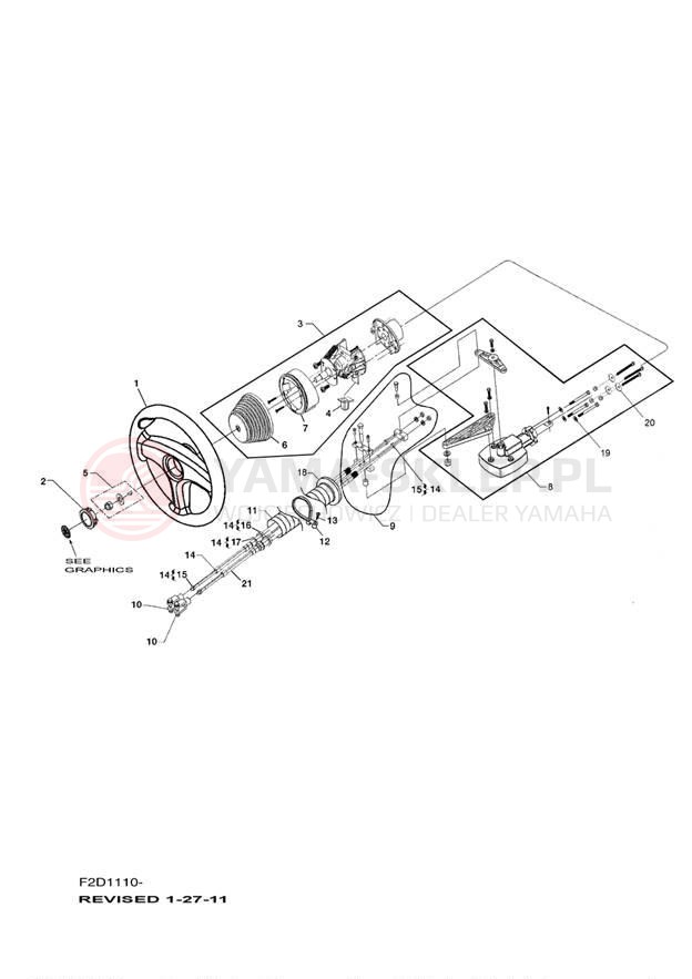 Schemat "Półki zawieszenia" do Yamaha AR230 HO SRT1100BE