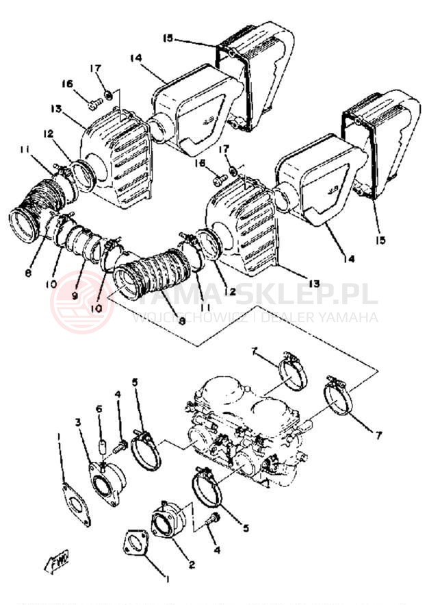 Schemat "Wtrysk paliwa" do Yamaha XS400F