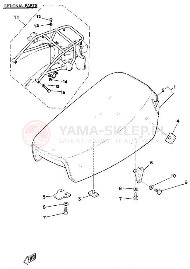 Schemat "siedzenie" do Yamaha DT125G