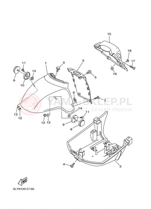 Schemat "błotnik" do Yamaha VINO YJ50RS