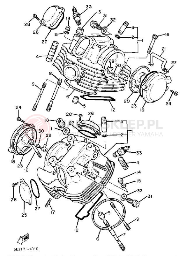 Schemat "głowica" do Yamaha VIRAGO 750 XV750J
