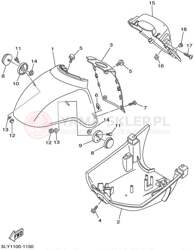 Schemat "błotnik" do Yamaha VINO YJ50RN